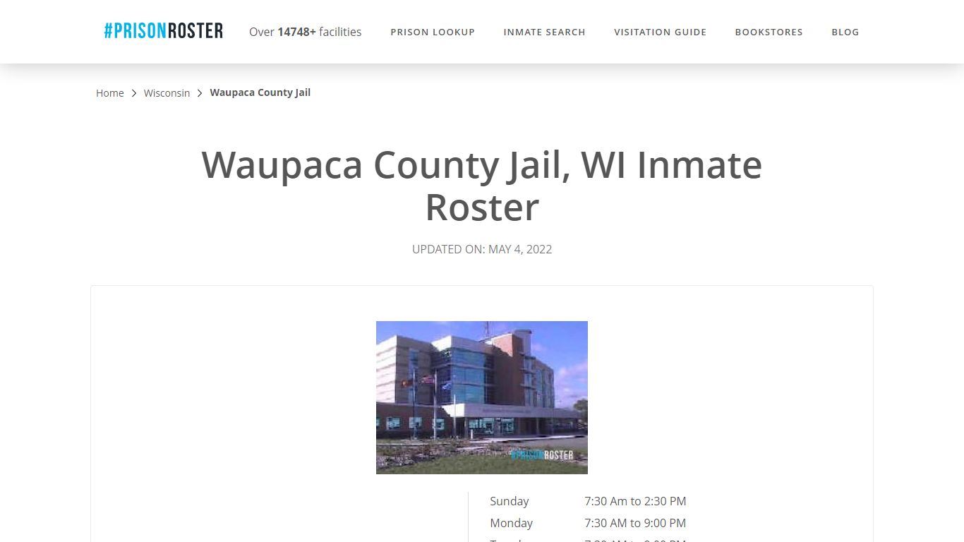 Waupaca County Jail, WI Inmate Roster